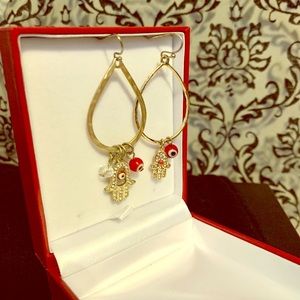 Hamsa Hand hoop earrings